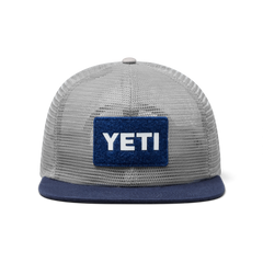 Flat Brim Mesh Hat, Gray/Navy, large