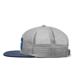 Flat Brim Mesh Hat, Gray/Navy, large