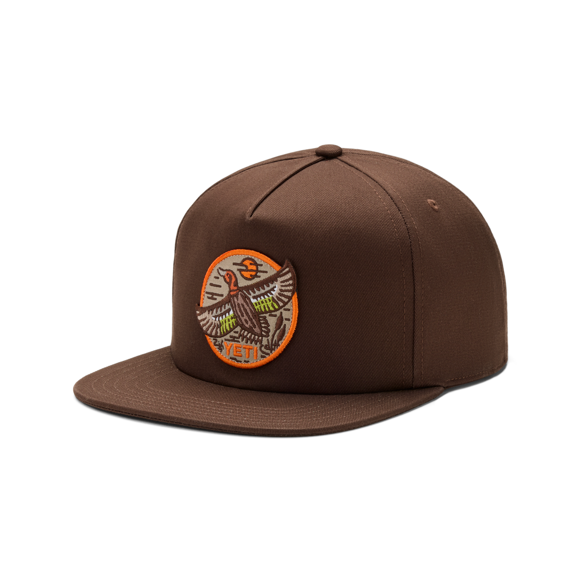 Flat Brim Hat, Dark Brown, large