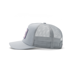 Cherry Blossom Trucker Hat, Gray, large