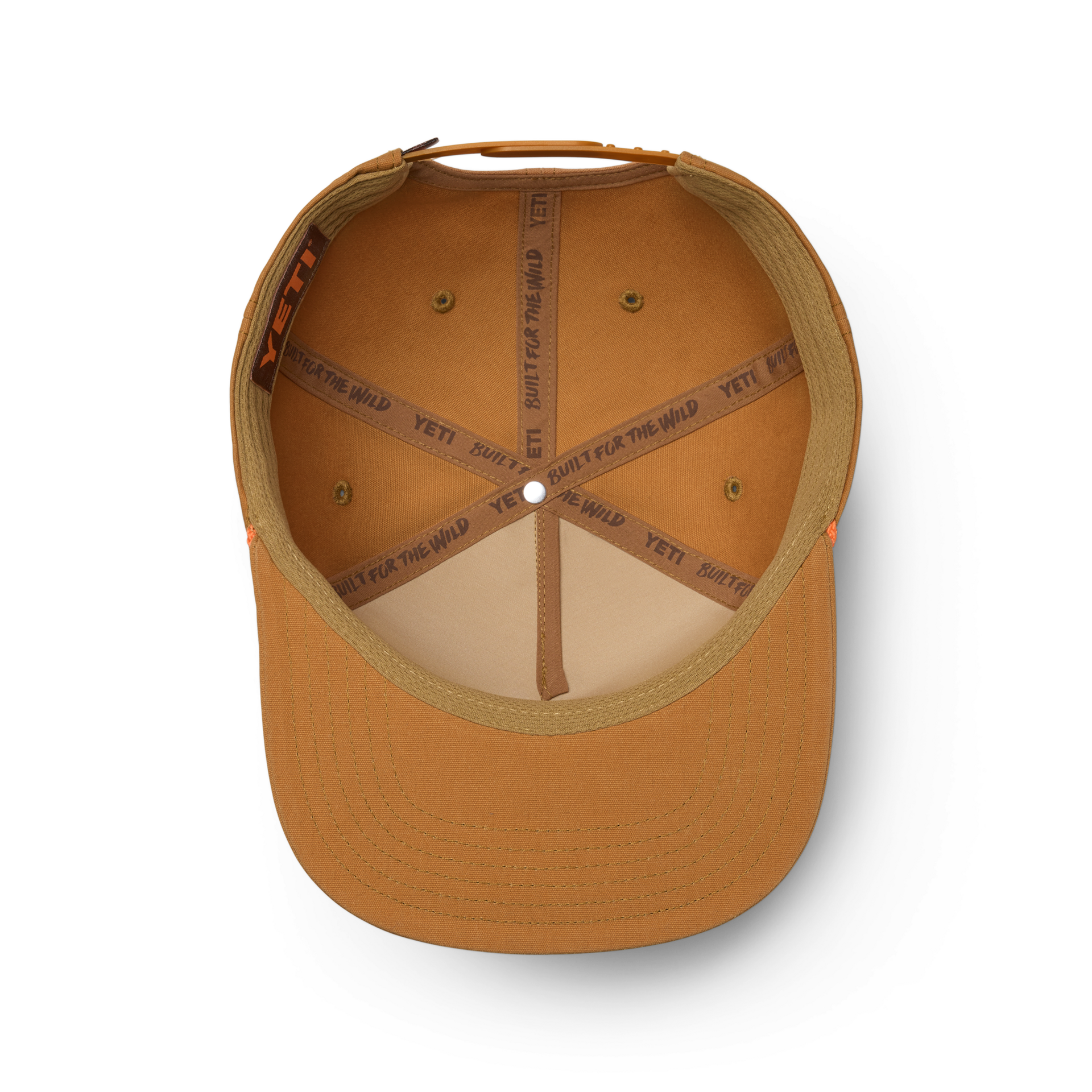 Flat Brim Rope Hat, Brown, large