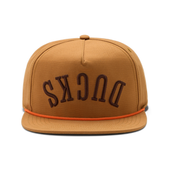 Flat Brim Rope Hat, Brown, large