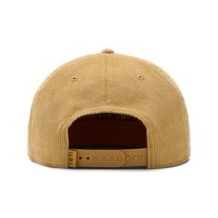 Corduroy Flat Brim Rope Hat, Brown, large
