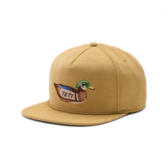 Corduroy Flat Brim Rope Hat, Brown, large